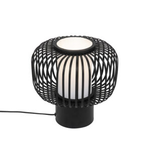 Moderná stolová lampa čierna s bambusom - Bambuk