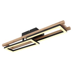 Stropné LED svetlo Illa drevený dizajn dĺžka 69 cm