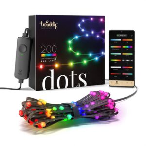 Twinkly Dots LED reťaz RGB, čierna, IP44, 10m