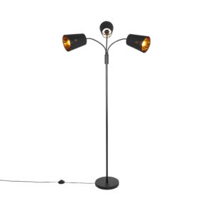 Moderná stojaca lampa čierna 3-svetlá – Carmen