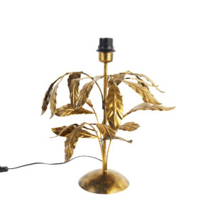Vintage stolná lampa starožitná zlatá 40 cm bez tienidla - Linden