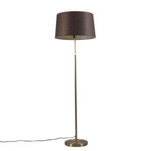 Stojacia lampa zlatá / mosadz s hnedým tienidlom nastaviteľná 45 cm – Parte