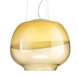 Dizajnová závesná lampa Mirage SP, jantár