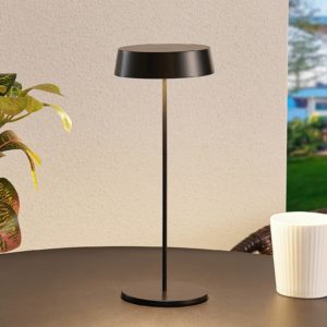 Lucande Tibia stolná LED lampa, USB, čierna
