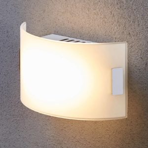 Biele sklenené nástenné svetlo Gisela LED osadenie