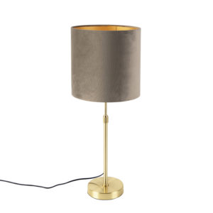 Stolová lampa zlatá / mosadz s velúrovým odtieňom tupá 25 cm - Parte
