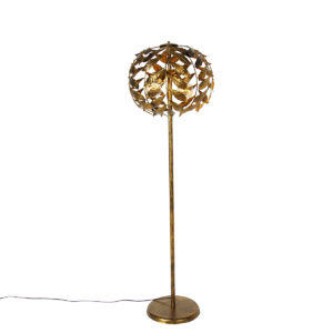 Vintage stojaca lampa starožitná zlatá 45 cm 4-svetlá - Lipa