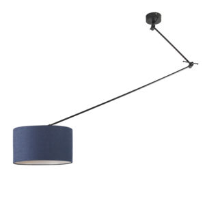 Závesná lampa čierna s tienidlom 35 cm modrá nastaviteľná – Blitz I.