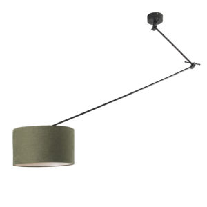 Závesná lampa čierna s tienidlom 35 cm zelená nastaviteľná - Blitz I.