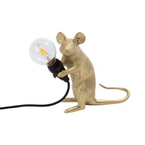 Stolová LED lampa Mouse Lamp USB sediaca zlatá