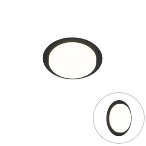 Moderné stropné svietidlo čierne okrúhle vrátane LED IP44 – Lys