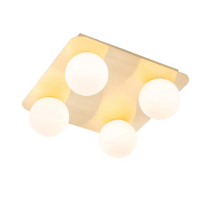 Moderné kúpeľňové stropné svietidlo mosadzné štvorcové 4-svetlo - Cederic