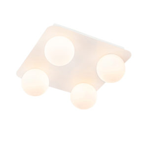Moderné kúpeľňové stropné svietidlo biele hranaté 4-svetlo - Cederic