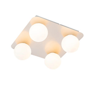 Moderné kúpeľňové stropné svietidlo oceľové hranaté 4 svietidlo - Cederic