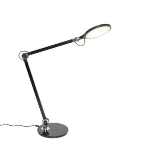 Dizajnová stolná lampa čierna vrátane LED s dotykovou a indukčnou nabíjačkou – Don