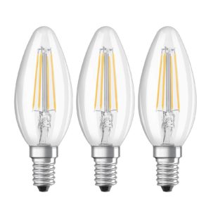 LED sviečková žiarovka E14 4W filament 2 700K 3 ks