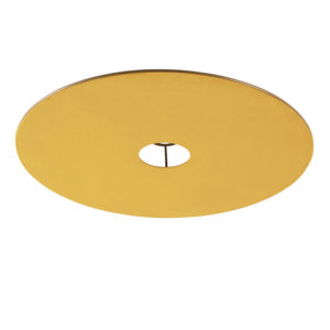 Velúrové ploché tienidlo žlté so zlatom 45 cm