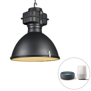 Inteligentná priemyselná závesná lampa čierna 53 cm vrátane A60 Wifi - Sicko