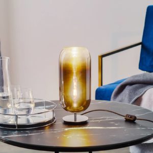 Artemide Gople Mini stolová lampa modrá/strieborná