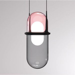 Pille závesné LED svietidlo ružová/sivá