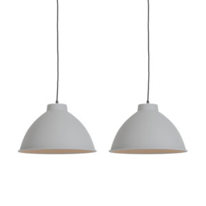 Sada 2 škandinávskych závesných lámp sivej farby - Anterio 38 Basic