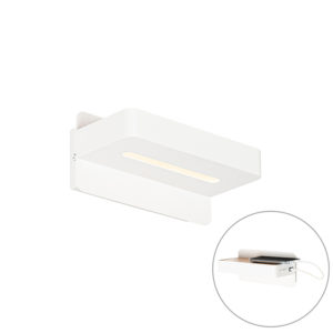 Moderné nástenné svietidlo biele vrátane LED s USB - Ted