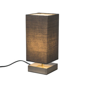 Moderná stolná lampa sivá s oceľou – Milo