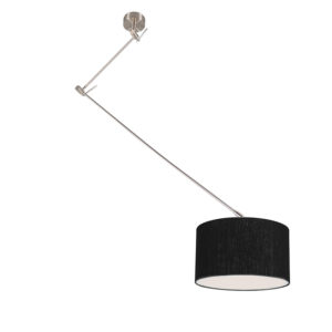 Závesná lampa oceľová s tienidlom 35 cm čierna nastaviteľná - Blitz I.