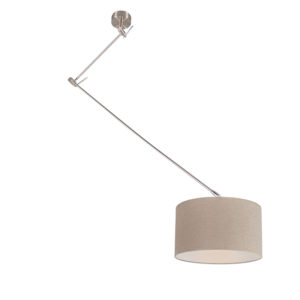 Závesná lampa oceľová s tienidlom nastaviteľná na 35 cm taupe – Blitz I.