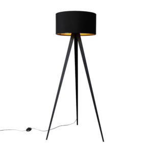 Inteligentná stojaca lampa čierna s čiernym tienidlom vrátane Wifi G95 - Ilse