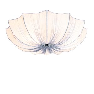 Dizajnové stropné svietidlo sivá hodvábna 52 cm 3-svetlá - Plu