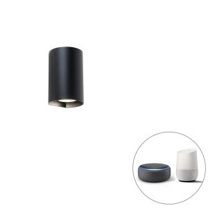 Inteligentné okrúhle nástenné svietidlo čierne vrátane Wifi GU10 - Sabbir