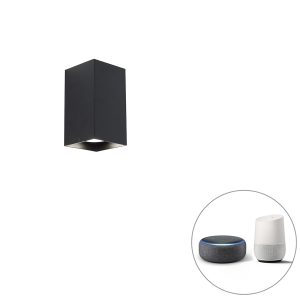 Inteligentné štvorcové nástenné svietidlo čierne vrátane Wifi GU10 - Sabbir