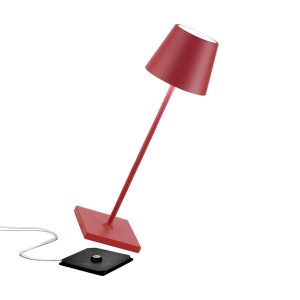 Zafferano Poldina lampa na batérie IP65 červená