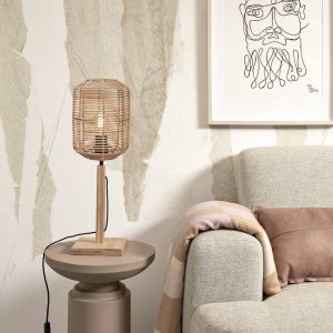 GOOD & MOJO Tanami stolová lampa, 45 cm, prírodná