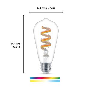 WiZ ST64 LED filament žiarovka WiFi E27 6