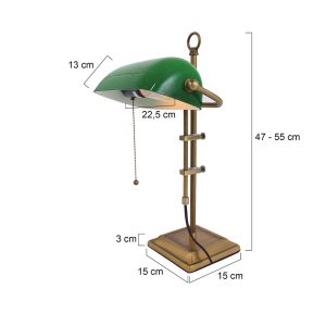 Stolová lampa Ancilla nastaviteľná bronzová/zelená
