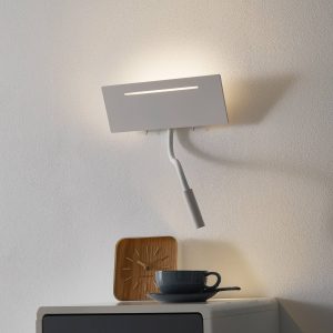 Ariel – biele nástenné LED s lampou na čítanie