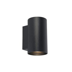Moderné nástenné svietidlo čierne okrúhle 2-svetlo - Sandy