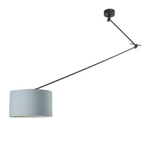 Závesná lampa čierna s tienidlom 35 cm svetlo modrá nastaviteľná - Blitz I.