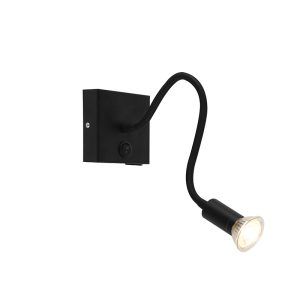 Moderné flexibilné nástenné svietidlo USB čierne - Zeno