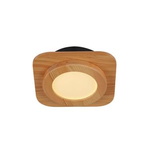 Lindby Joren LED bodové svetlá drevo 1-pl. okrúhle