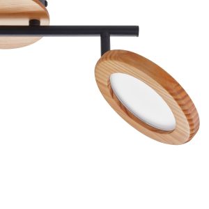 Lindby Manel LED bodové svetlá drevo 2-plameňové