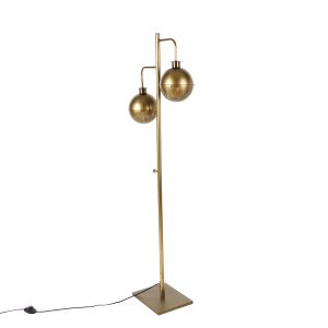 Priemyselná stojaca lampa bronzová 2-svetlá - Haicha