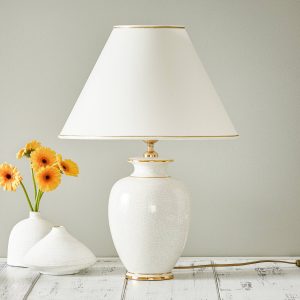 Stolná lampa Giardino Craclee v bielej