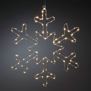 LED ozdobné svetlo Strieborná snehová vločka