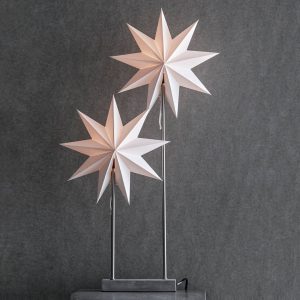 Stolná lampa Papierová hviezda Duva s 2 hviezdami