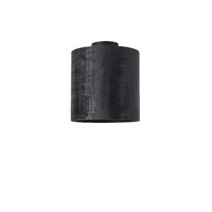 Stropná lampa matný čierny zamatový odtieň čierna 25 cm - Combi
