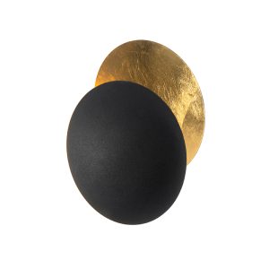 Moderné nástenné svietidlo čiernej farby so zlatou - Sunrise