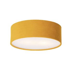 Stropná lampa okrová 30 cm so zlatým vnútrom - Buben